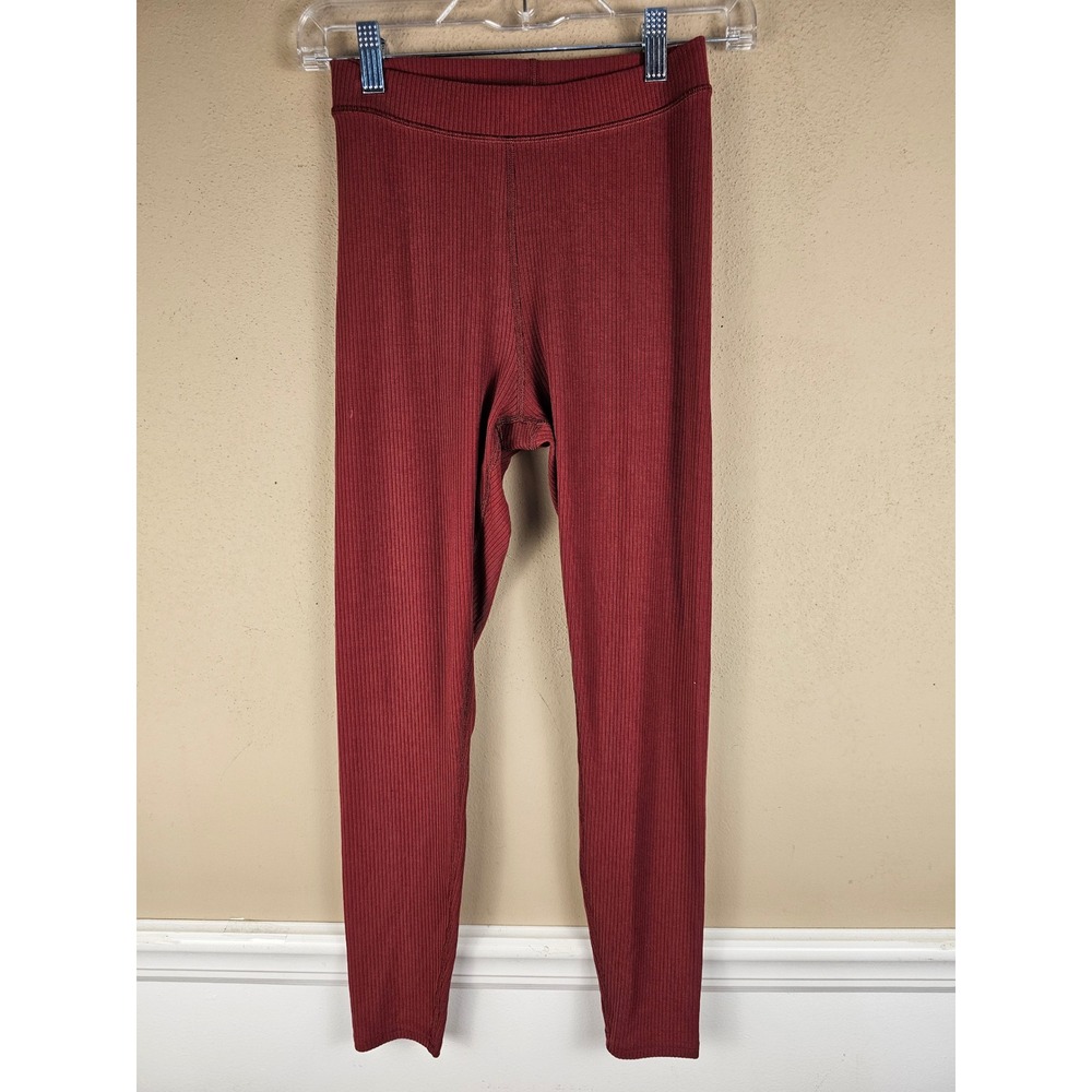 Alo Womens Red Ribbed Leggings XS - Picture 1 of 3